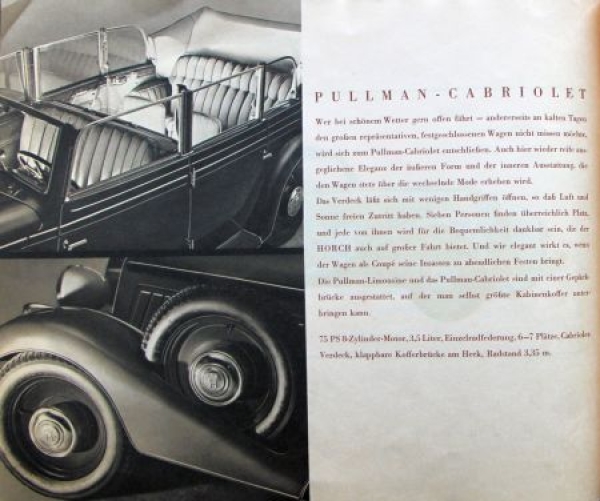 Horch 75 PS Eight-Cylinder Modelprogram 1937 Carbrochure (6906)
